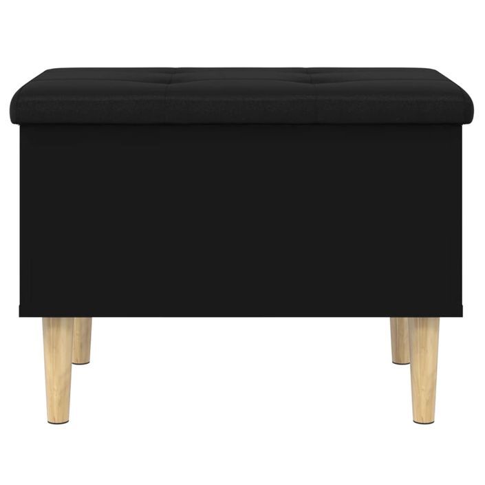 Banc de rangement noir 62x42x46 cm bois d'ingénierie - Photo n°5