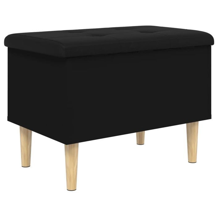 Banc de rangement noir 62x42x46 cm bois d'ingénierie - Photo n°7