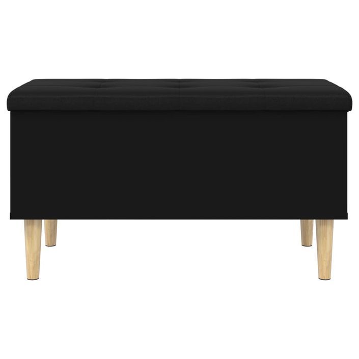 Banc de rangement noir 82x42x46 cm bois d'ingénierie - Photo n°5