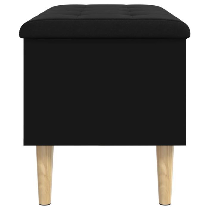 Banc de rangement noir 82x42x46 cm bois d'ingénierie - Photo n°6