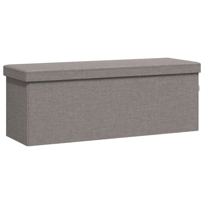 Banc de rangement pliable gris clair faux lin - Photo n°1