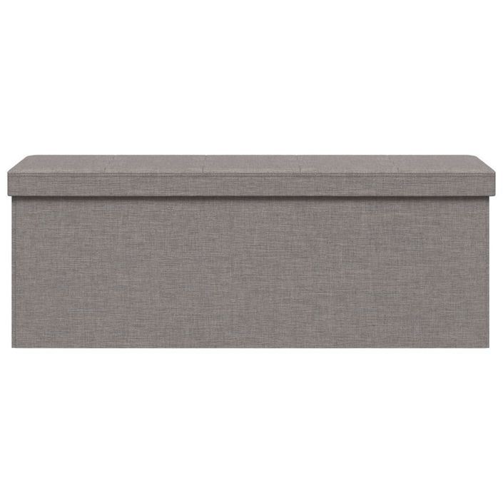 Banc de rangement pliable gris clair faux lin - Photo n°5