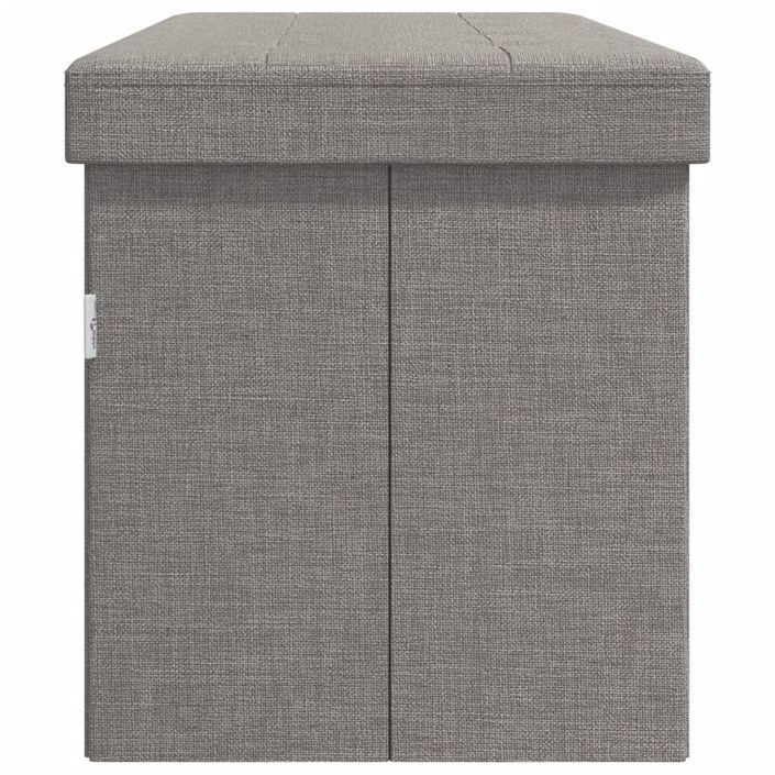 Banc de rangement pliable gris clair faux lin - Photo n°6