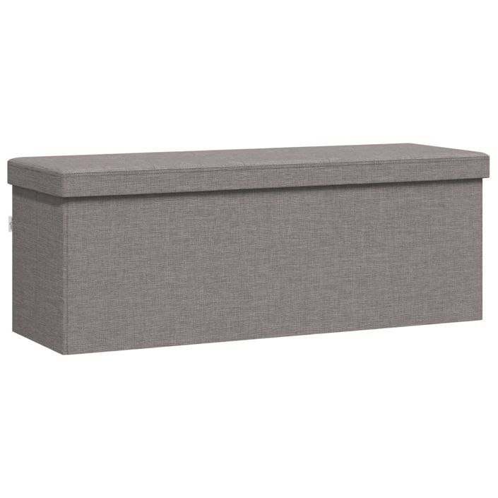 Banc de rangement pliable gris clair faux lin - Photo n°7