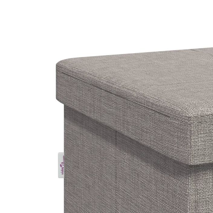 Banc de rangement pliable gris clair faux lin - Photo n°11