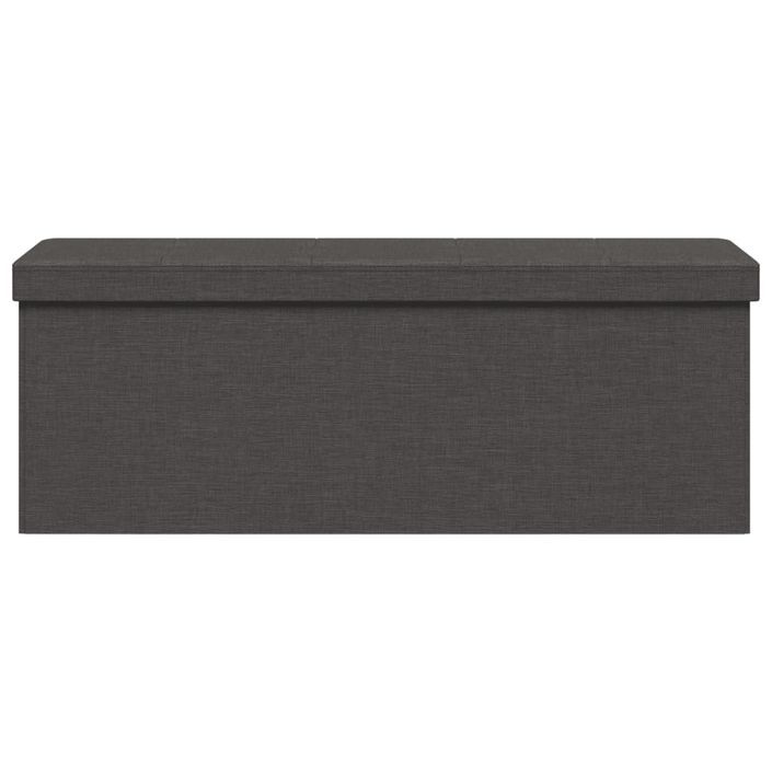 Banc de rangement pliable gris foncé faux lin - Photo n°5