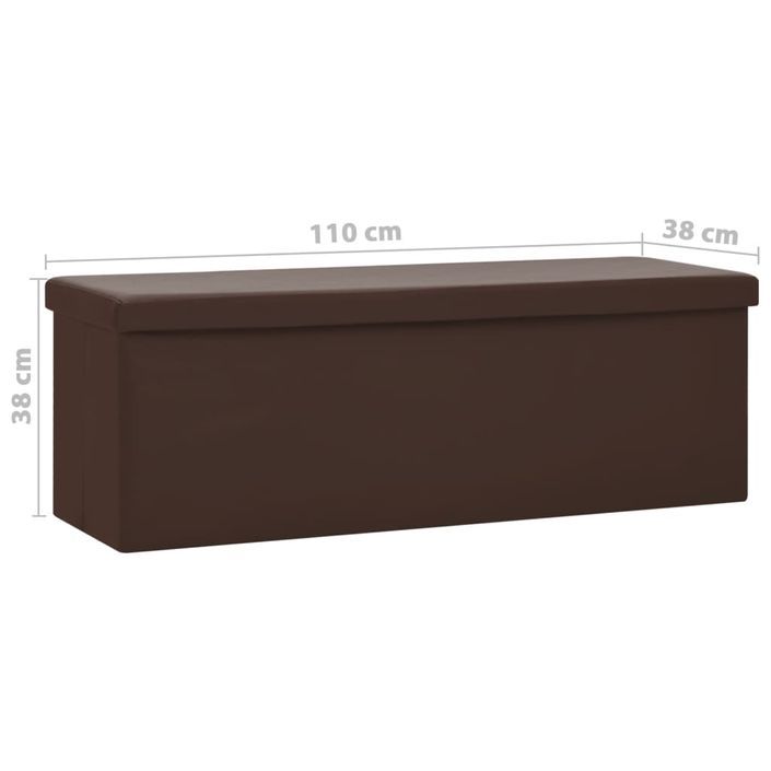 Banc de rangement pliable Marron PVC - Photo n°8