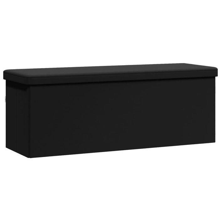 Banc de rangement pliable noir PVC - Photo n°7