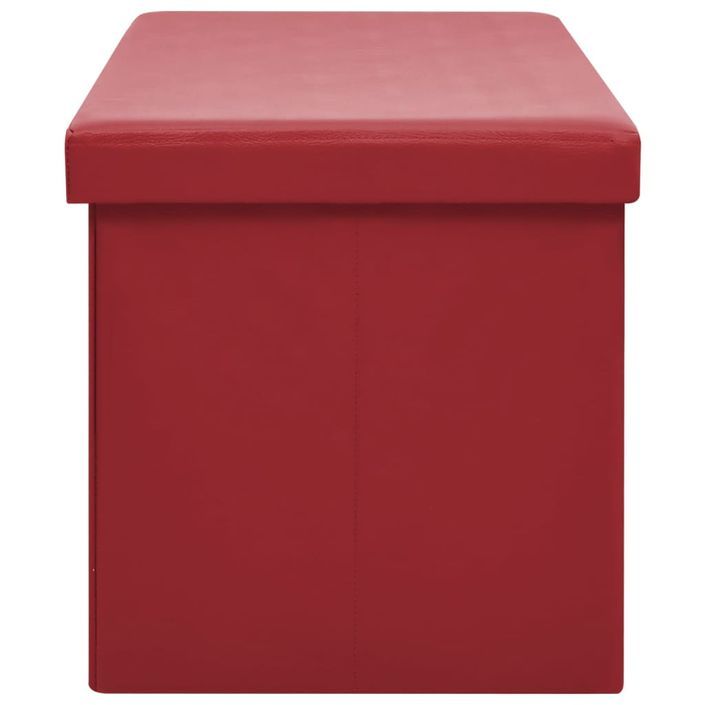 Banc de rangement pliable Rouge bordeaux PVC - Photo n°4