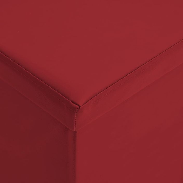 Banc de rangement pliable Rouge bordeaux PVC - Photo n°6