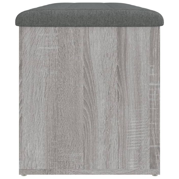 Banc de rangement sonoma gris 102x42x45 cm bois d'ingénierie - Photo n°6