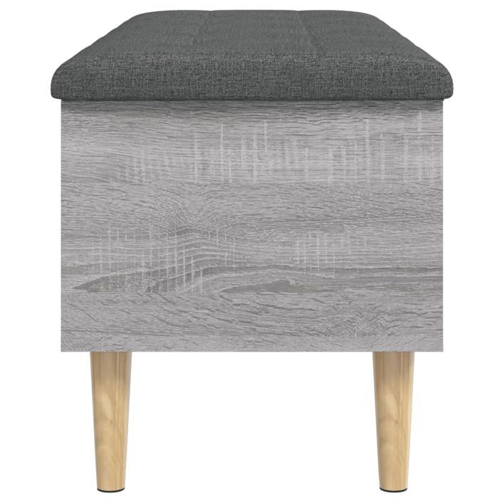 Banc de rangement sonoma gris 102x42x46 cm bois d'ingénierie - Photo n°5