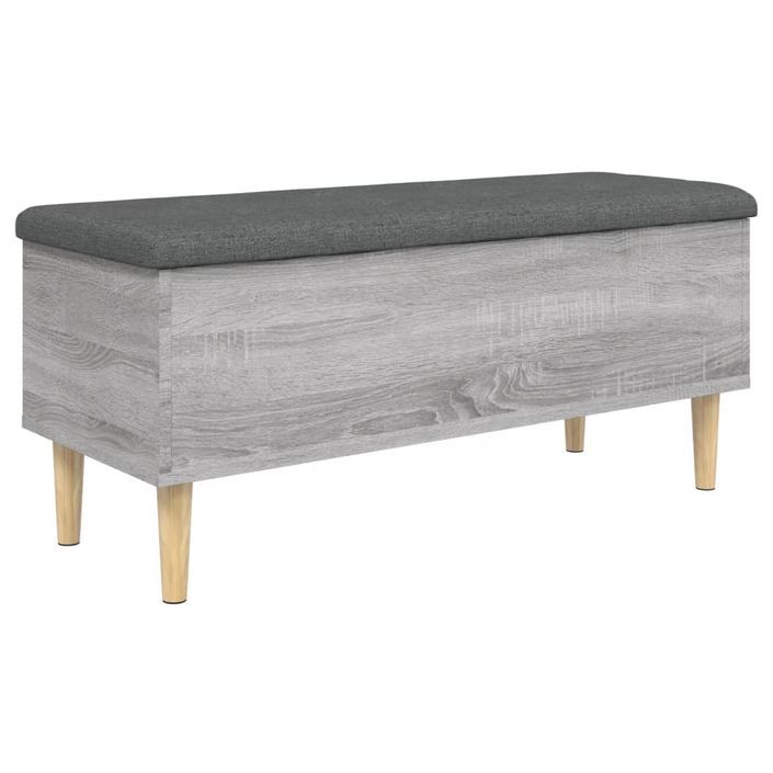 Banc de rangement sonoma gris 102x42x46 cm bois d'ingénierie - Photo n°6