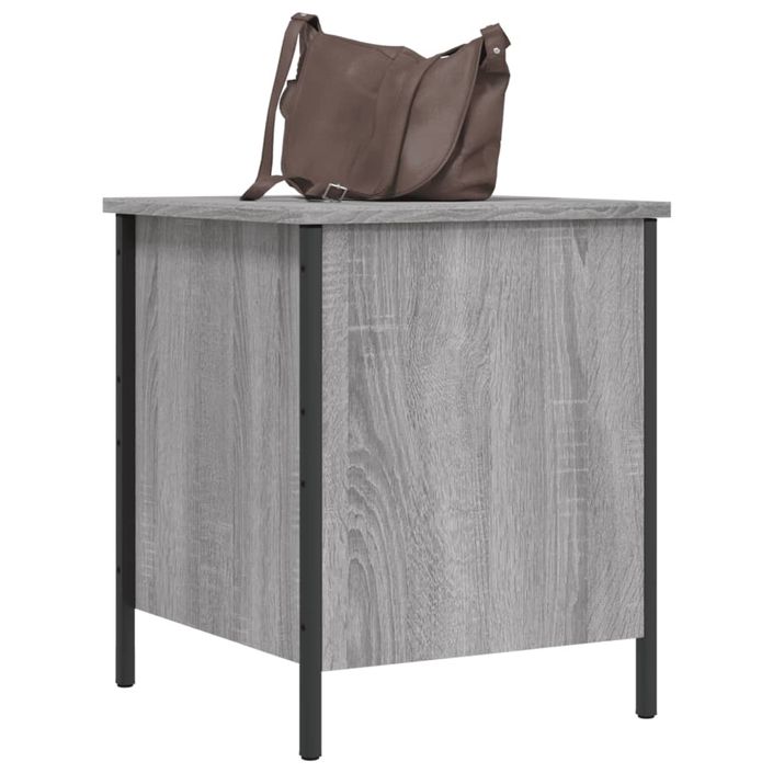 Banc de rangement sonoma gris 40x42,5x50 cm bois d'ingénierie - Photo n°4