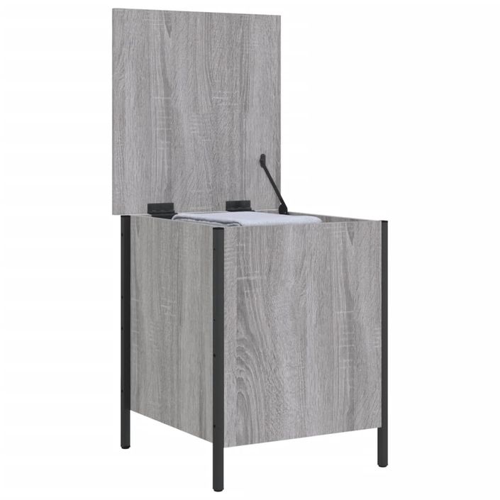 Banc de rangement sonoma gris 40x42,5x50 cm bois d'ingénierie - Photo n°5