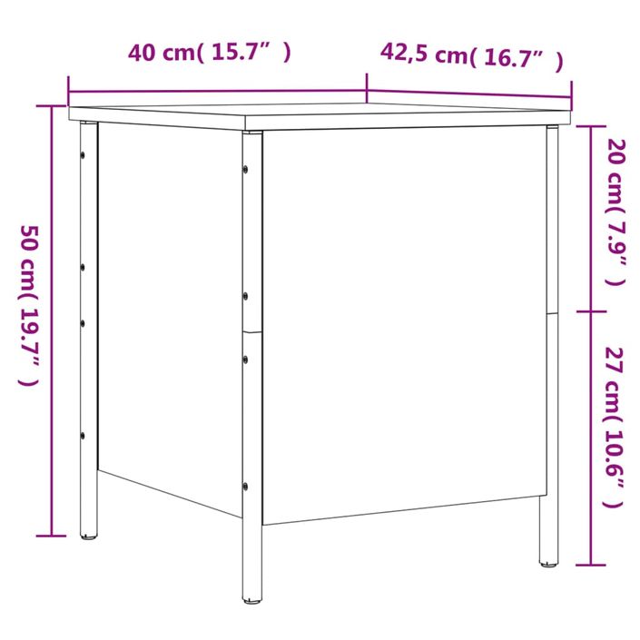 Banc de rangement sonoma gris 40x42,5x50 cm bois d'ingénierie - Photo n°12