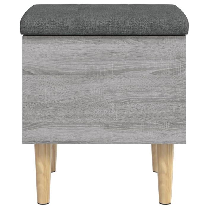 Banc de rangement sonoma gris 42x42x46 cm bois d'ingénierie - Photo n°5