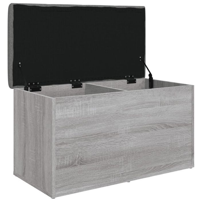 Banc de rangement sonoma gris 82x42x45 cm Bois d'ingénierie - Photo n°4