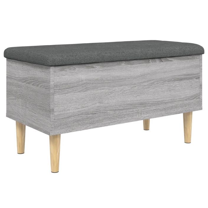 Banc de rangement sonoma gris 82x42x46 cm bois d'ingénierie - Photo n°7