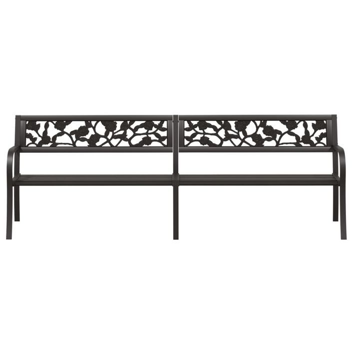 Banc double de jardin 246 cm Noir Acier - Photo n°3