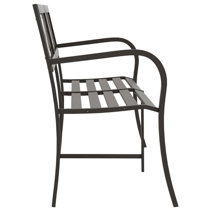 Banc double de jardin 246 cm Noir Acier - Photo n°4