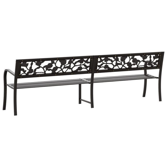 Banc double de jardin 246 cm Noir Acier - Photo n°5