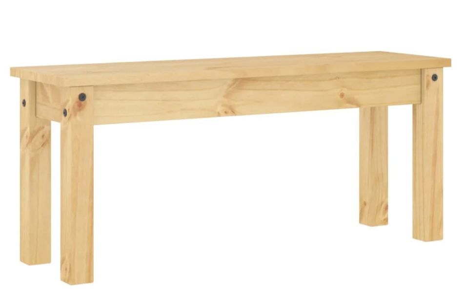 Banc en bois de pin massif Autika 105 cm – Élégance rustique et polyvalence - Photo n°8