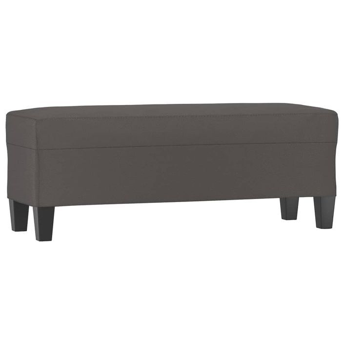 Banc Gris 100x35x41 cm Similicuir - Photo n°2