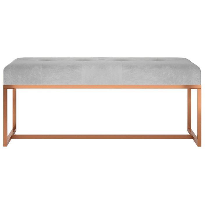 Banc Gris 110x36x45 cm Velours - Photo n°3