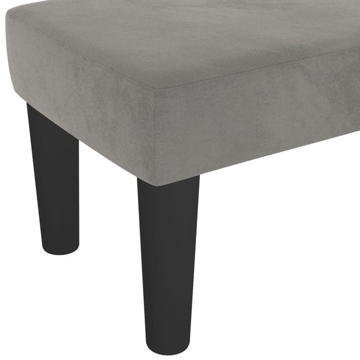 Banc Gris clair 100x30x30 cm Velours - Photo n°5