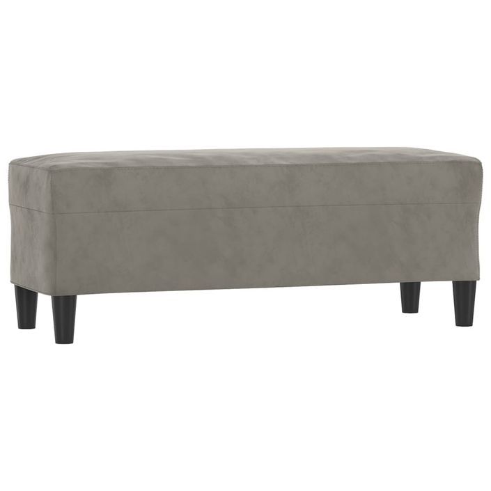 Banc Gris clair 100x35x41 cm Velours - Photo n°2