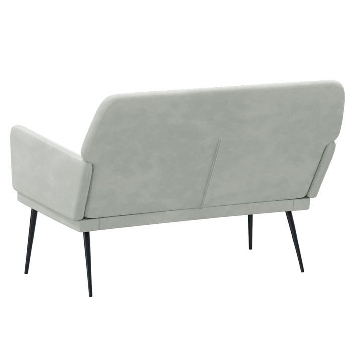 Banc Gris clair 108x79x79 cm Velours - Photo n°5