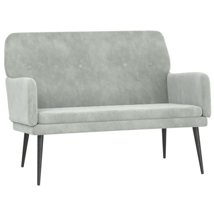 Banc Gris clair 108x79x79 cm Velours - Photo n°1