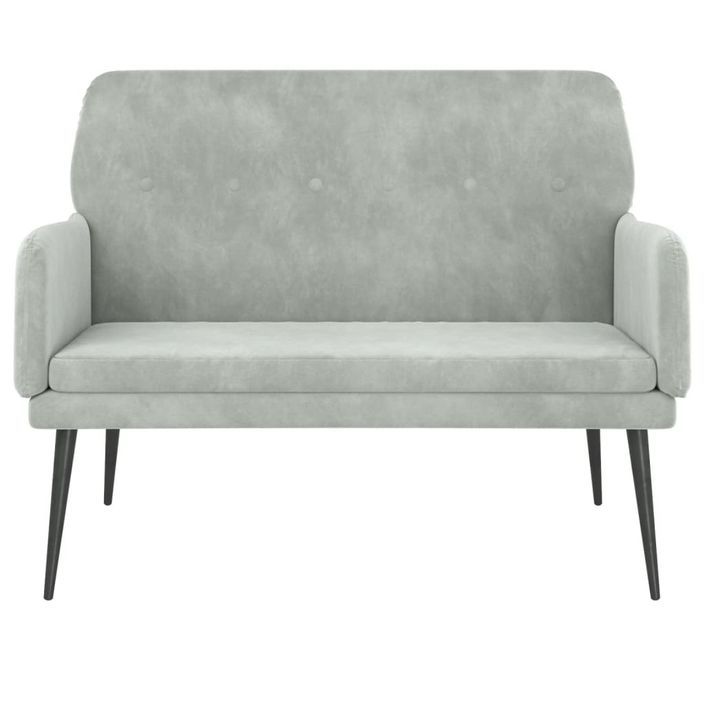 Banc Gris clair 108x79x79 cm Velours - Photo n°3