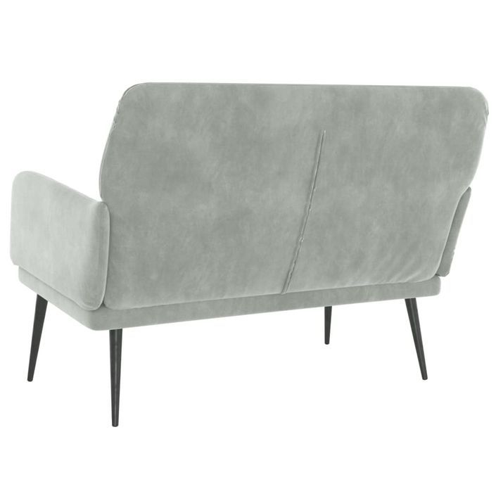 Banc Gris clair 108x79x79 cm Velours - Photo n°5