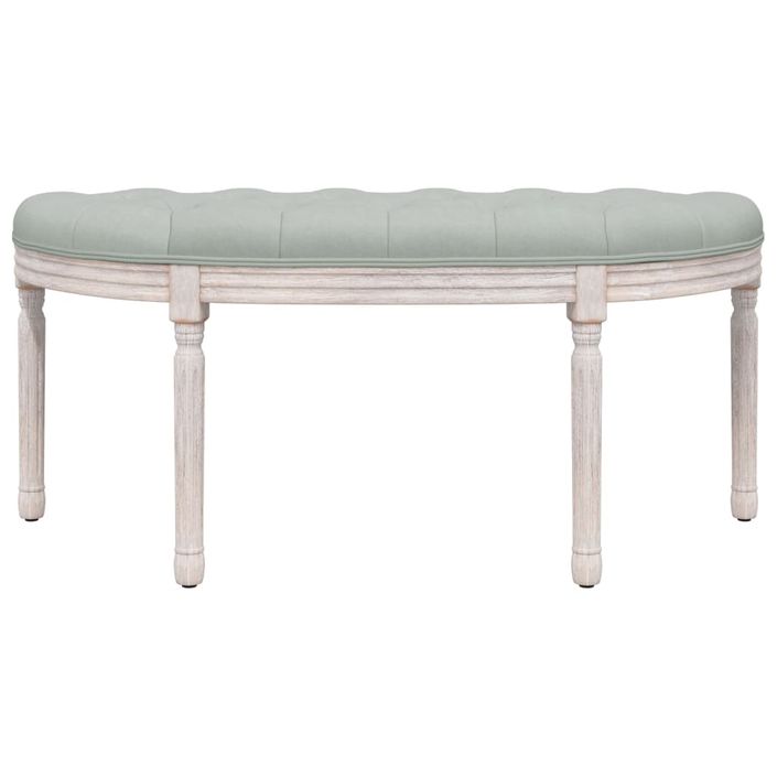 Banc Gris clair 110,5x45x49 cm Velours - Photo n°3