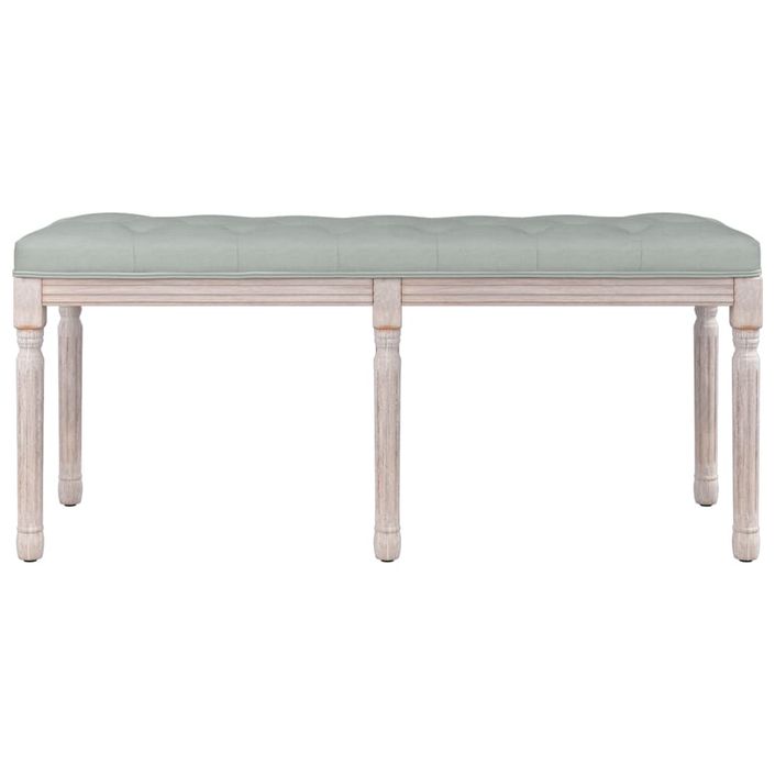 Banc Gris clair 110x40x49 cm Velours - Photo n°3