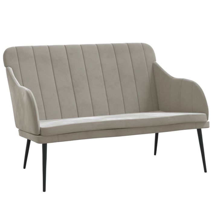 Banc Gris clair 110x76x80 cm Velours - Photo n°1