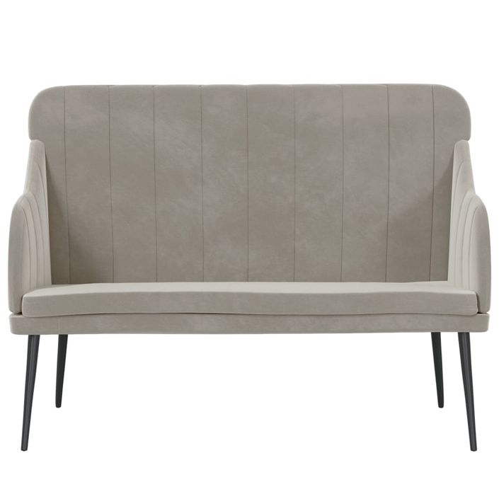 Banc Gris clair 110x76x80 cm Velours - Photo n°3