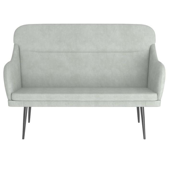 Banc Gris clair 110x76x80 cm Velours - Photo n°3