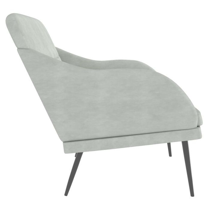 Banc Gris clair 110x76x80 cm Velours - Photo n°4