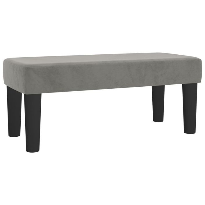 Banc Gris clair 70x30x30 cm Velours - Photo n°2