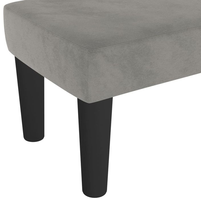 Banc Gris clair 70x30x30 cm Velours - Photo n°5