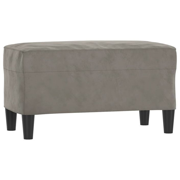 Banc Gris clair 70x35x41 cm Velours - Photo n°2