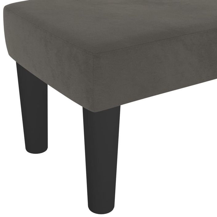 Banc Gris foncé 100x30x30 cm Velours - Photo n°5