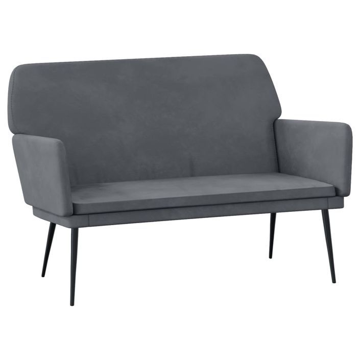 Banc Gris foncé 108x79x79 cm Velours - Photo n°1