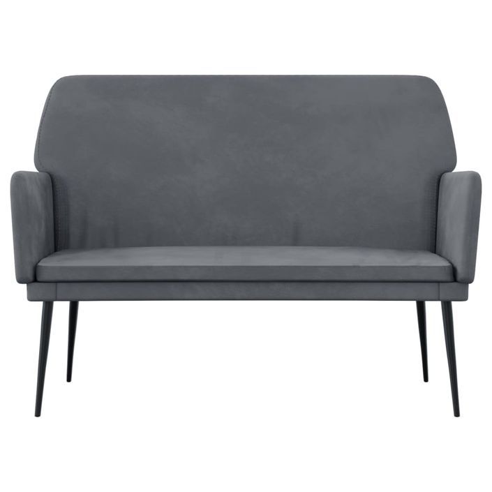 Banc Gris foncé 108x79x79 cm Velours - Photo n°3