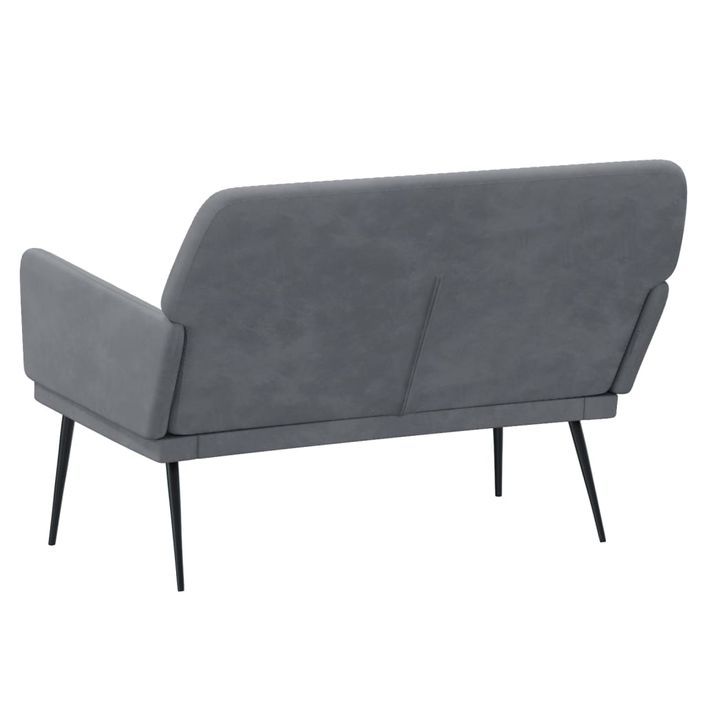 Banc Gris foncé 108x79x79 cm Velours - Photo n°5