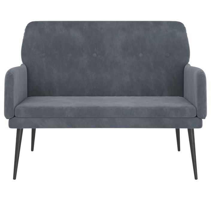 Banc Gris foncé 108x79x79 cm Velours - Photo n°3