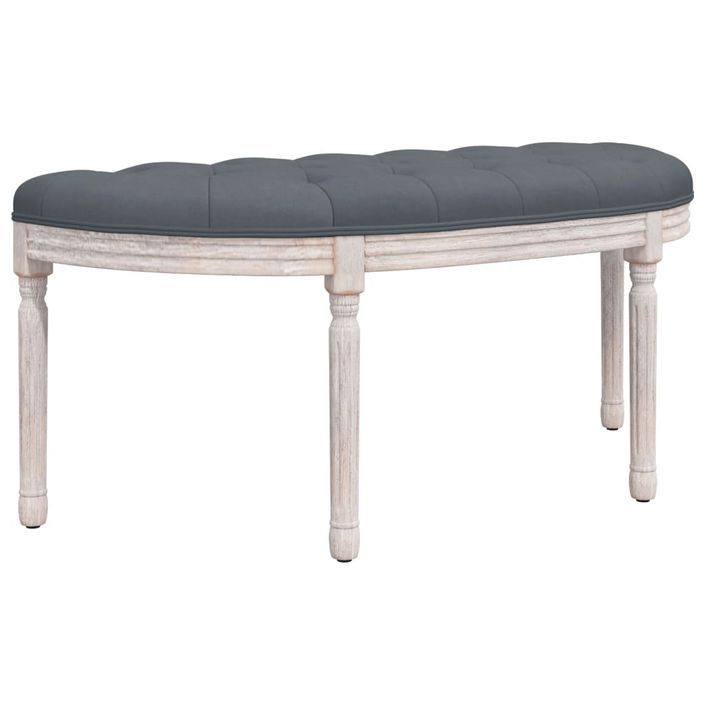 Banc Gris foncé 110,5x45x49 cm Velours - Photo n°1